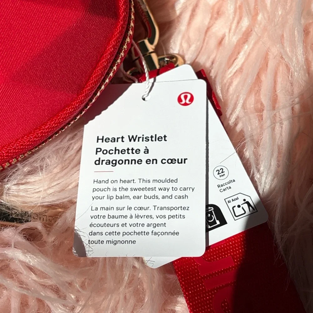 ❤️ lululemon Red Heart Wristlet Keychain BNWT